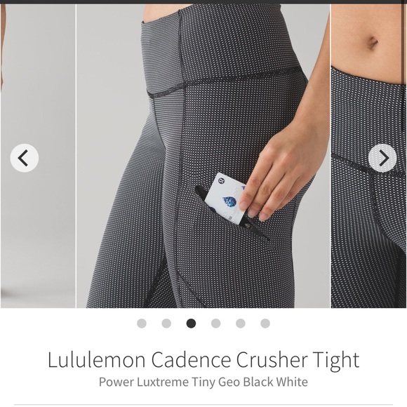 lululemon athletica Pants - Lululemon cadence crusher tights tiny geo black white Sz 8